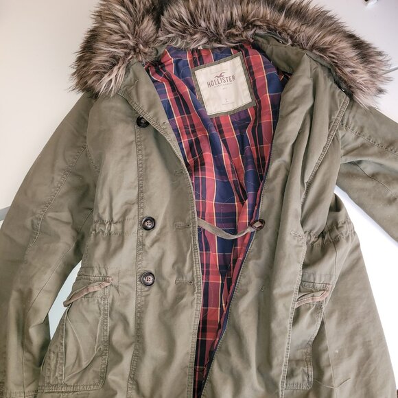 Hollister Women’s Jacket Large Military Green Jacket - Picture 2 of 12